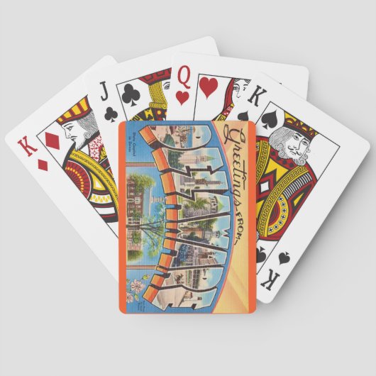 Retro Delaware Greetings Playing Cards トランプ (裏面)
