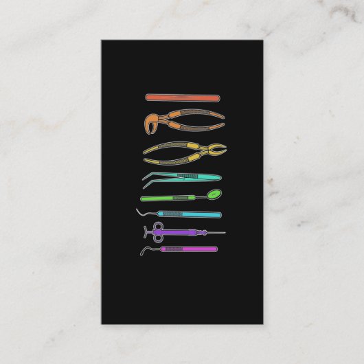 Retro Dentist Tools Dental Assistant Dental 名刺 (正面)