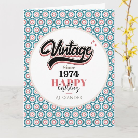 Retro depuis - 1974 カード (黄色い花)