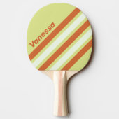 Retro Desert Cactus Angled Striping with Name 卓球ラケット (裏面)