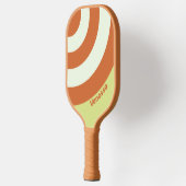 Retro Desert Cactus Circle Stripe with Name ピックルボールラケット (左)