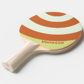 Retro Desert Cactus Circle Stripe with Name 卓球ラケット (正面アングル)