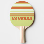 Retro Desert Cactus Horizon Striping with Name 卓球ラケット (裏面)