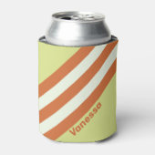 Retro Desert Cactus Stripes with Name 缶クーラー (缶正面)