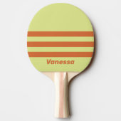 Retro Desert Cactus Three Across Stripe with Name 卓球ラケット (裏面)