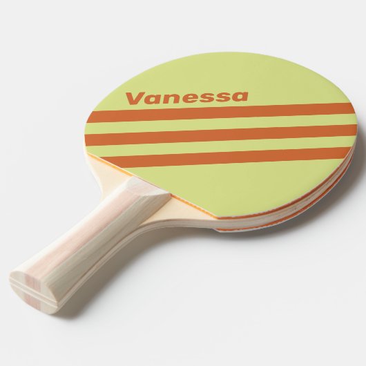 Retro Desert Cactus Three Angled Stripe with Name 卓球ラケット (正面アングル)