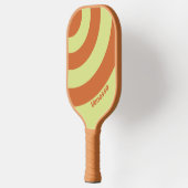 Retro Desert Cactus Three Circle Stripe with Name ピックルボールラケット (左)