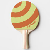 Retro Desert Cactus Three Circle Stripe with Name 卓球ラケット (裏面)