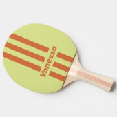 Retro Desert Cactus Three Pin Stripes with Name 卓球ラケット (横)