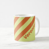 Retro Desert Cactus Three Stripes with Name コーヒーマグカップ (正面右)