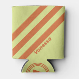 Retro Desert Cactus Three Stripes with Name 缶クーラー