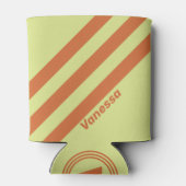 Retro Desert Cactus Three Stripes with Name 缶クーラー (裏面)