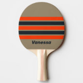 Retro Desert Meadow Across Striping with Name 卓球ラケット (裏面)