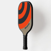 Retro Desert Meadow Circle Stripe with Name ピックルボールラケット (左)