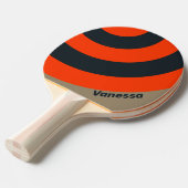 Retro Desert Meadow Circle Stripe with Name 卓球ラケット (正面アングル)