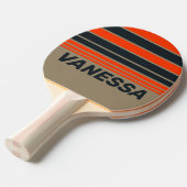 Retro Desert Meadow Horizon Striping with Name 卓球ラケット (正面アングル)