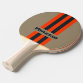 Retro Desert Meadow Pin Stripes with Name 卓球ラケット (正面アングル)