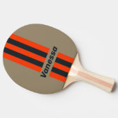 Retro Desert Meadow Pin Stripes with Name 卓球ラケット (横)