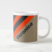 Retro Desert Meadow Stripes with Name ジャンボコーヒーマグカップ (右)