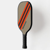 Retro Desert Meadow Stripes with Name ピックルボールラケット (左)