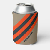 Retro Desert Meadow Stripes with Name 缶クーラー (缶裏面)