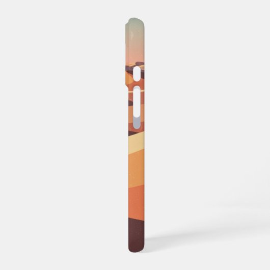 Retro Desert Ripple Landscape iPhone 16ケース (左側面)