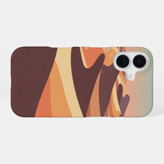 Retro Desert Ripple Landscape iPhone 16ケース (裏面横)
