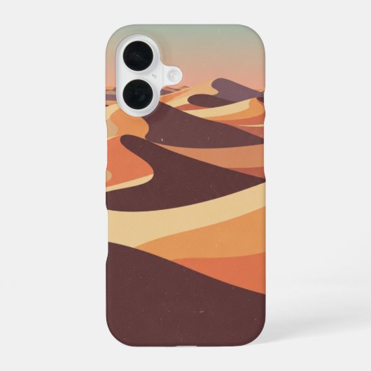 Retro Desert Ripple Landscape iPhone 16ケース (裏面)