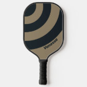 Retro Desert Three Circle Stripe with Name ピックルボールラケット (裏面)