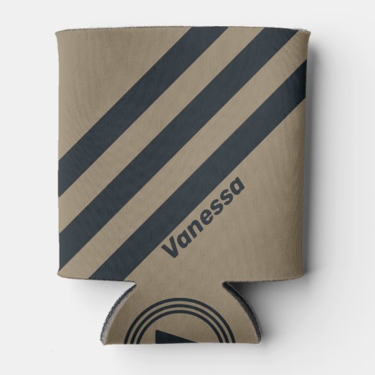 Retro Desert Three Stripes with Name 缶クーラー (正面)