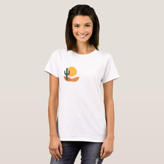 Retro Desert with Cactus Tシャツ (正面フル)