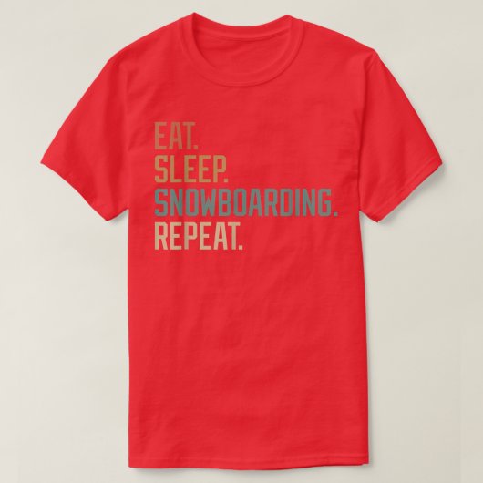 Retro Design Eat Sleep Snowboarding Repeat Vintage Tシャツ (デザイン正面)