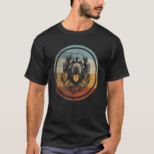 Retro Design Leonberger Dog Tシャツ (正面)