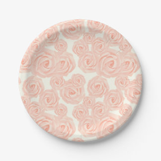 Retro dessert plate with piped frosting roses ペーパープレート