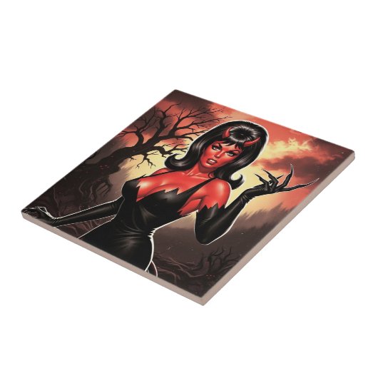 Retro Devilish  Pin-up タイル (側面)