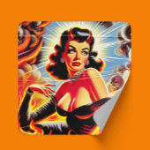 Retro Devilish Pinup スクエアシール