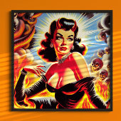 Retro Devilish Pinup ポスター