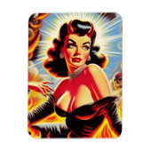 Retro Devilish Pinup マグネット (縦)