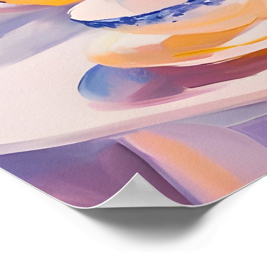 Retro Devon Rex Poster, Devon Rex Oil Painting ポスター (角)