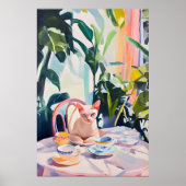 Retro Devon Rex Poster, Devon Rex Oil Painting ポスター (正面)