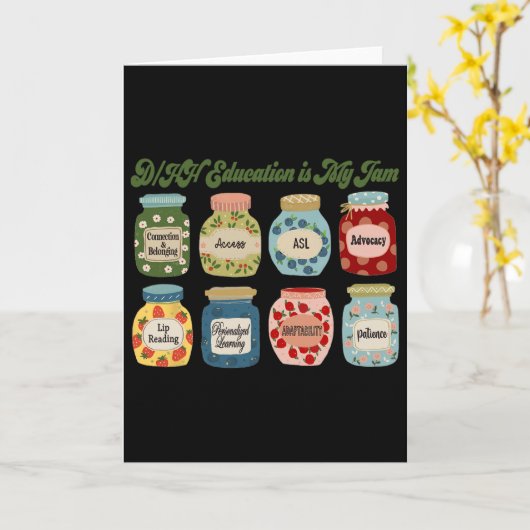 Retro Dhh Education Is My Jam Dhh Itinerant Teache カード (黄色い花)