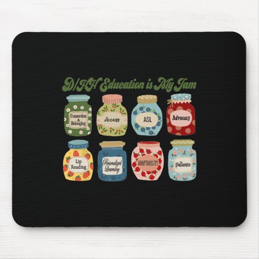 Retro Dhh Education Is My Jam Dhh Itinerant Teache マウスパッド (正面)