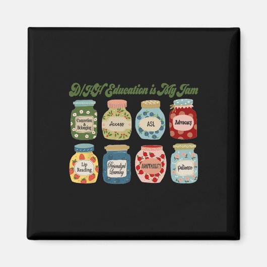 Retro Dhh Education Is My Jam Dhh Itinerant Teache マグネット (正面)