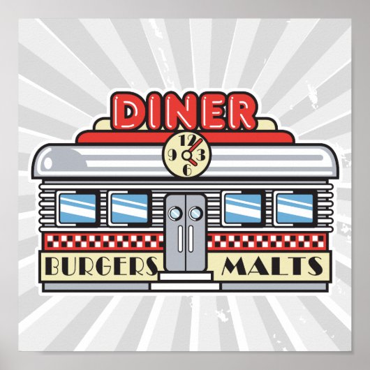 retro diner design ポスター (正面)