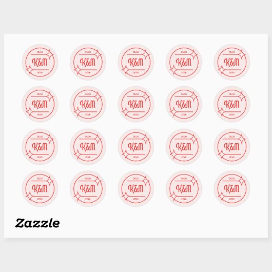 Retro Diner Inspired Wedding Invitation Sticker ラウンドシール (シート)