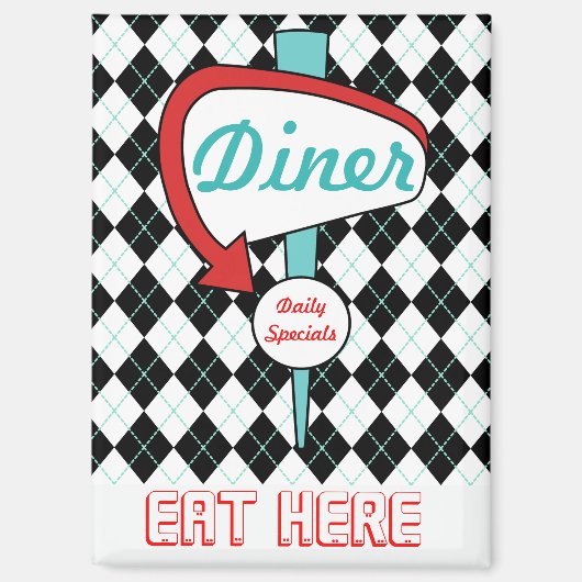 Retro Diner Kitchen Magnet  マグネット (正面)