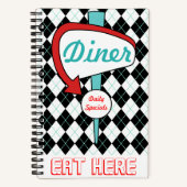 Retro Diner Kitchen Recipe Book  ノートブック (正面)