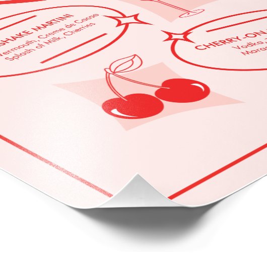 Retro Diner Wedding Bar Menu フォトプリント (角)