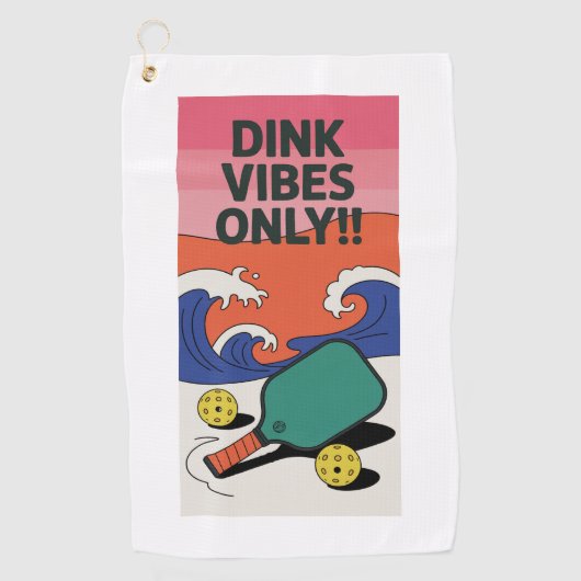 Retro Dink Vibes Only!! Paddle Sports Towel ゴルフタオル (正面)