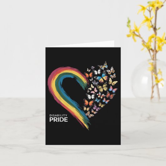 Retro Disability Pride Flag Disabled Pride Month A カード (黄色い花)